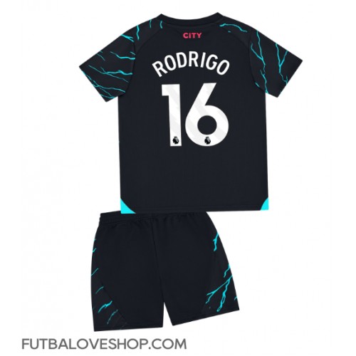 Dres Manchester City Rodri Hernandez #16 Tretina pre deti 2023-24 Krátky Rukáv (+ trenírky)